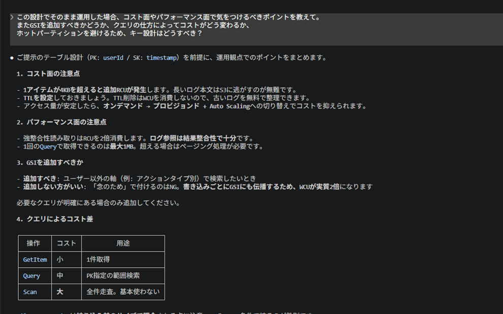 DynamoDBの壁打ち